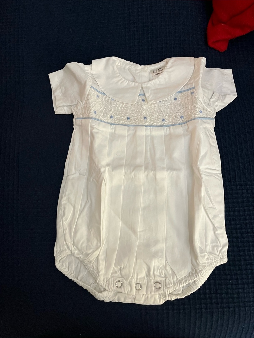 Baby boy smocked romper 3 months. Brand new